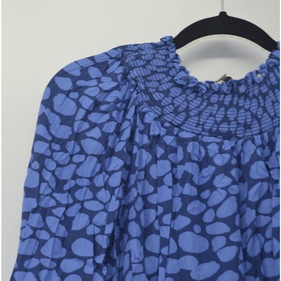 Loft Petite Women Blue Dress XSP Petites Cheetah Print Spot - Picture 5 of 13